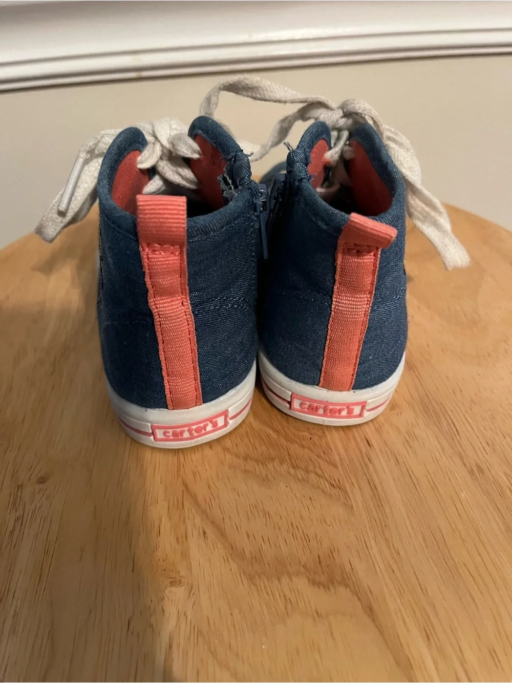 Carter’s Girls Denim Girl Power High Top Sneakers Size 9